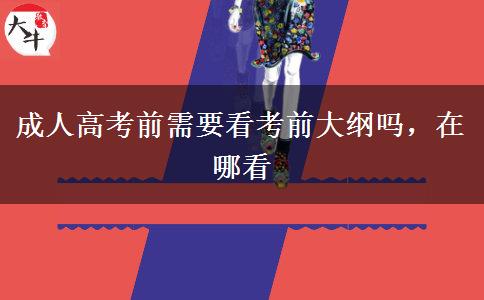 成人高考前需要看考前大綱嗎，在哪看