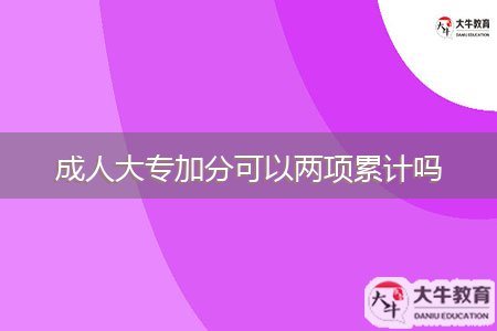 成人大專(zhuān)加分可以?xún)身?xiàng)累計(jì)嗎