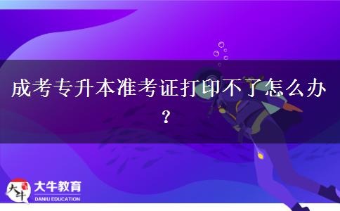 成考專升本準考證打印不了怎么辦？