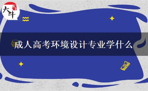 成人高考環(huán)境設計專業(yè)學什么