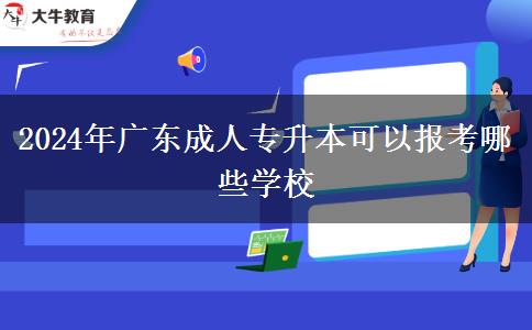 2024年廣東成人專升本可以報考哪些學校