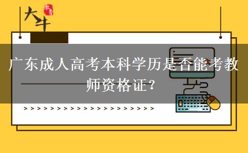廣東成人高考本科學歷是否能考教師資格證？