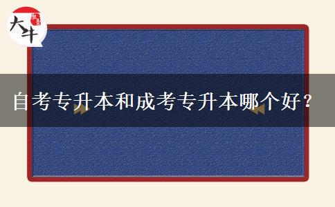 自考專(zhuān)升本和成考專(zhuān)升本哪個(gè)好？