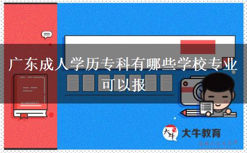 廣東成人學(xué)歷專科有哪些學(xué)校專業(yè)可以報(bào)