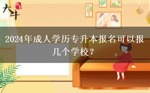 2024年成人學(xué)歷專升本報(bào)名可以報(bào)幾個(gè)學(xué)校？