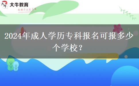 2024年成人學(xué)歷?？茍?bào)名可報(bào)多少個(gè)學(xué)校？