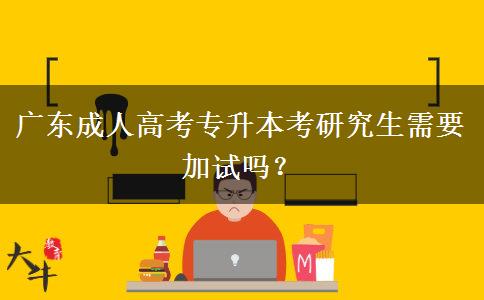 廣東成人高考專(zhuān)升本考研究生需要加試嗎？