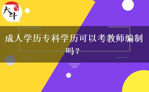 成人學(xué)歷?？茖W(xué)歷可以考教師編制嗎？