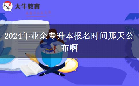 2024年業(yè)余專(zhuān)升本報(bào)名時(shí)間那天公布啊