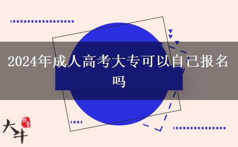 2024年成人高考大?？梢宰约簣?bào)名嗎