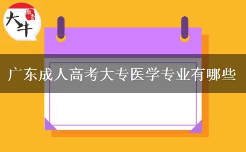 廣東成人高考大專醫(yī)學專業(yè)有哪些