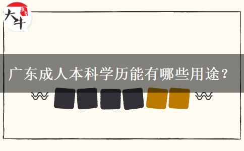 廣東成人本科學(xué)歷能有哪些用途？