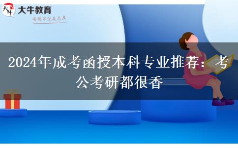 2024年成考函授本科專(zhuān)業(yè)推薦：考公考研都很香