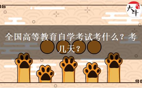 全國高等教育自學考試考什么？考幾天？