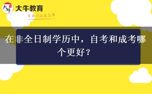 在非全日制學(xué)歷中，自考和成考哪個(gè)更好？