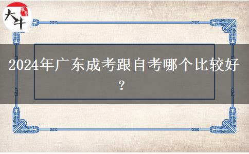 2024年廣東成考跟自考哪個(gè)比較好？