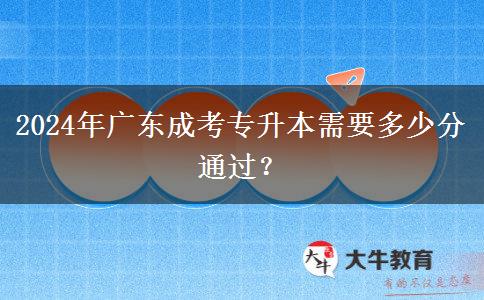 2024年廣東成考專升本需要多少分通過？