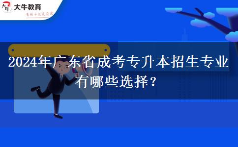 2024年廣東省成考專升本招生專業(yè)有哪些選擇？