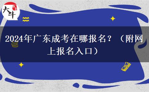 2024年廣東成考在哪報名？（附網上報名入口）