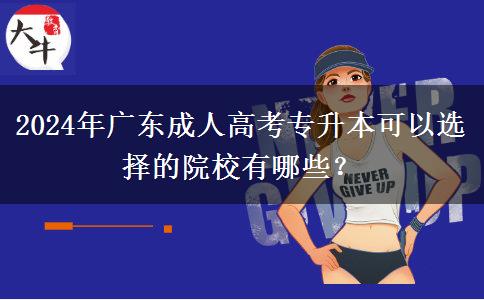 2024年廣東成人高考專升本可以選擇的院校有哪些？