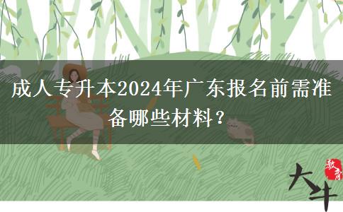 成人專升本2024年廣東報名前需準備哪些材料？