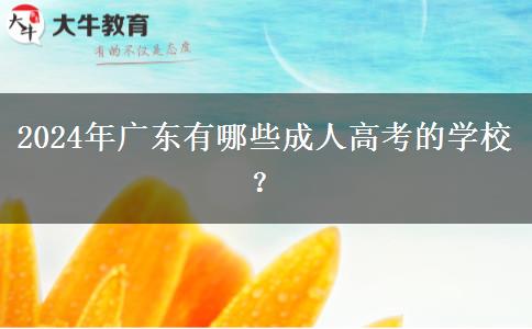 2024年廣東有哪些成人高考的學(xué)校？