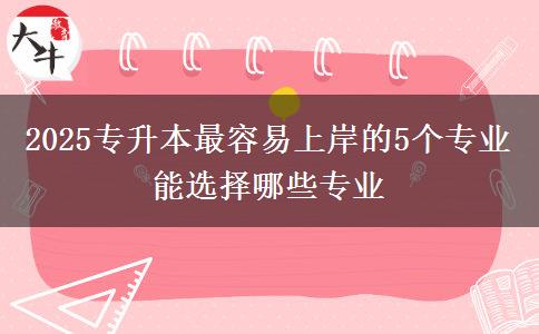 2025專升本最容易上岸的5個(gè)專業(yè) 能選擇哪些專業(yè)