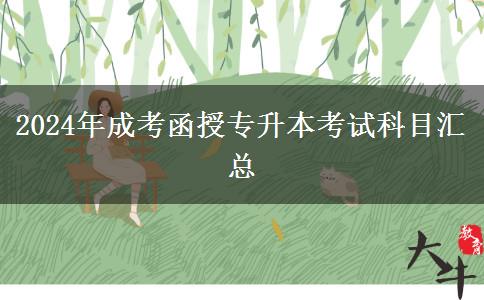 2024年成考函授專(zhuān)升本考試科目匯總