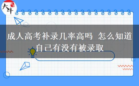 成人高考補(bǔ)錄幾率高嗎 怎么知道自己有沒(méi)有被錄取