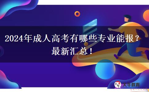 2024年成人高考有哪些專業(yè)能報？最新匯總！