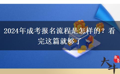 2024年成考報(bào)名流程是怎樣的？看完這篇就夠了