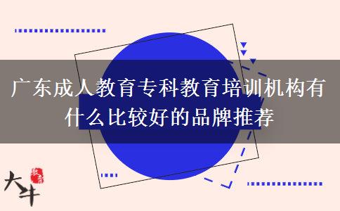 廣東成人教育?？平逃嘤?xùn)機(jī)構(gòu)有什么比較好的品牌推薦
