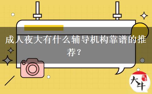 成人夜大有什么輔導機構靠譜的推薦？