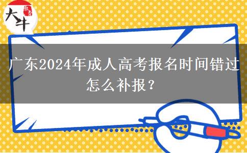 廣東2024年成人高考報(bào)名時(shí)間錯(cuò)過(guò)怎么補(bǔ)報(bào)？