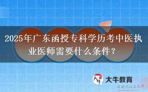 2025年廣東函授?？茖W(xué)歷考中醫(yī)執(zhí)業(yè)醫(yī)師需要什么條件？
