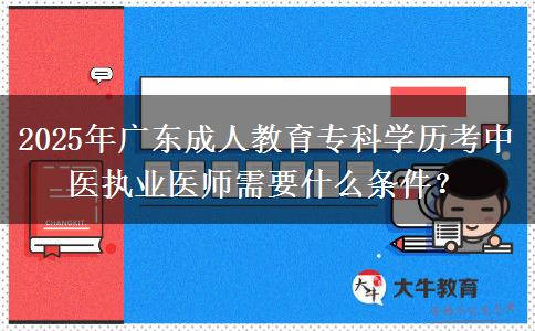 2025年廣東成人教育?？茖W(xué)歷考中醫(yī)執(zhí)業(yè)醫(yī)師需要什么條件？