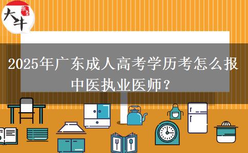 2025年廣東成人高考學(xué)歷考怎么報中醫(yī)執(zhí)業(yè)醫(yī)師？