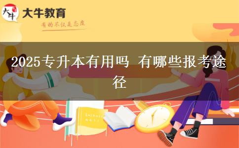 2025專升本有用嗎 有哪些報考途徑