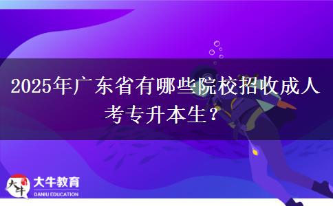 2025年廣東省有哪些院校招收成人考專升本生？