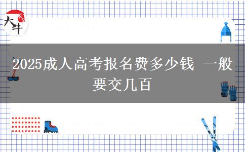 2025成人高考報名費多少錢 一般要交幾百