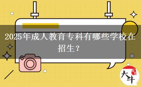 2025年成人教育?？朴心男W(xué)校在招生？