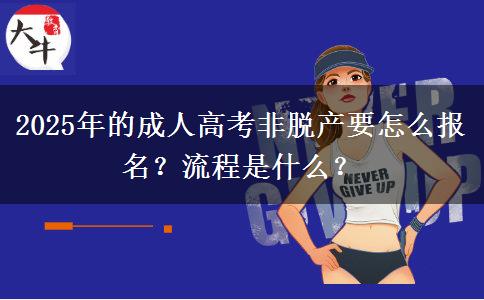 2025年的成人高考非脫產(chǎn)要怎么報(bào)名？流程是什么？