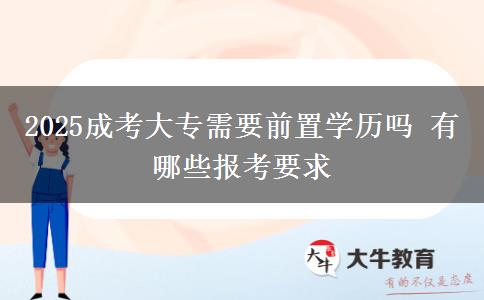 2025成考大專需要前置學(xué)歷嗎 有哪些報(bào)考要求