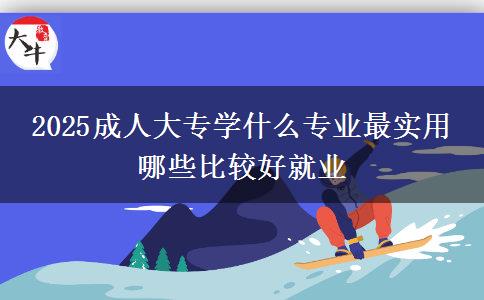2025成人大專學(xué)什么專業(yè)最實(shí)用 哪些比較好就業(yè)