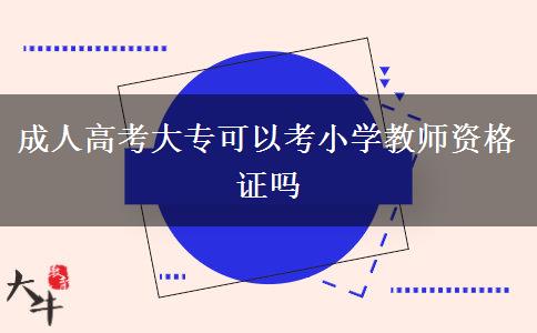 成人高考大專可以考小學(xué)教師資格證嗎