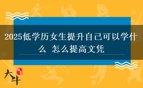 2025低學(xué)歷女生提升自己可以學(xué)什么 怎么提高文憑