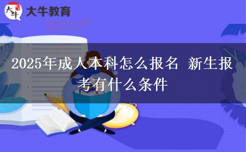 2025年成人本科怎么報名 新生報考有什么條件