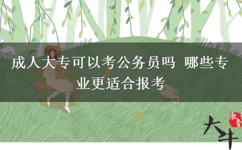 成人大專可以考公務(wù)員嗎 哪些專業(yè)更適合報考