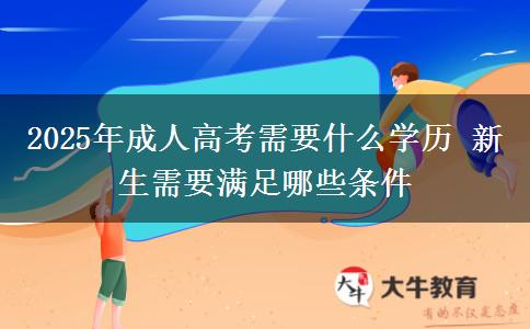 2025年成人高考需要什么學(xué)歷 新生需要滿足哪些條件