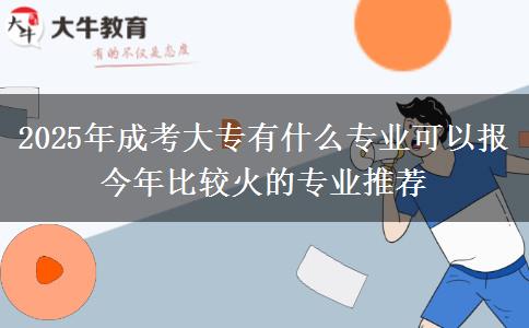 2025年成考大專有什么專業(yè)可以報(bào) 今年比較火的專業(yè)推薦